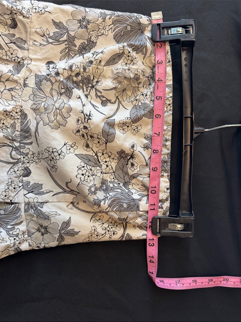 Old Navy Strapless A-Line Skirt — White and Gray Floral - Picture 3 of 7